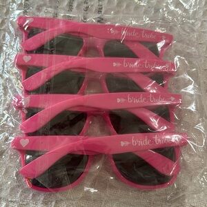 Bachelorette Hot Pink Bride Tribe Set of 4 Sunglasses
